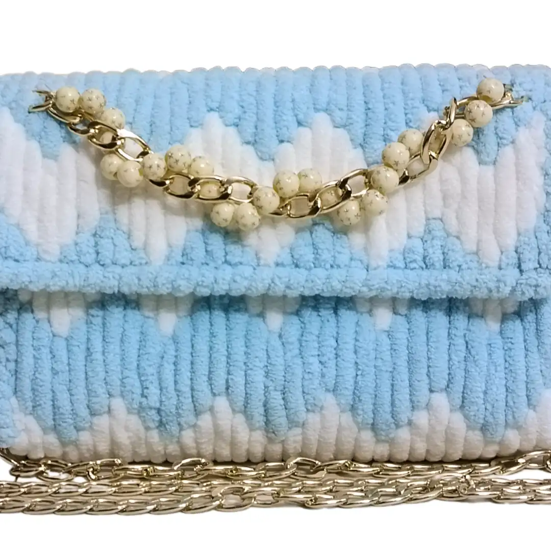 Blue Skies Handbag Front closeup