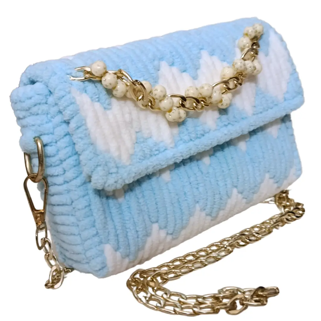 Blue Skies Handbag side closeup