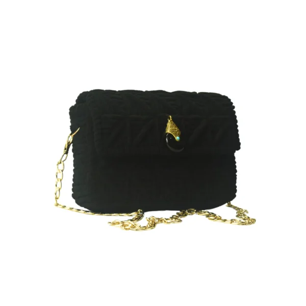 Enchanter-Black-Brilliance-Cotton-Handbag-front